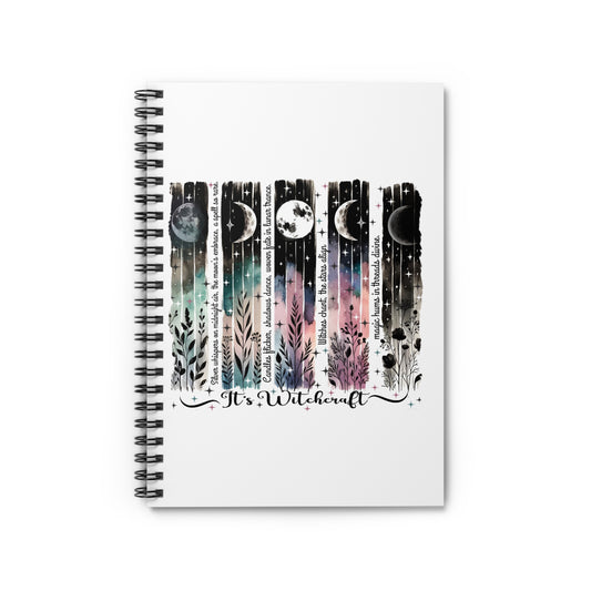 Celestial Spiral Notebook - It’s Witching Hour, Astral Journal, Moon Phase Diary, Creative Writing Pad, Gift for Artists, Magical Stationery