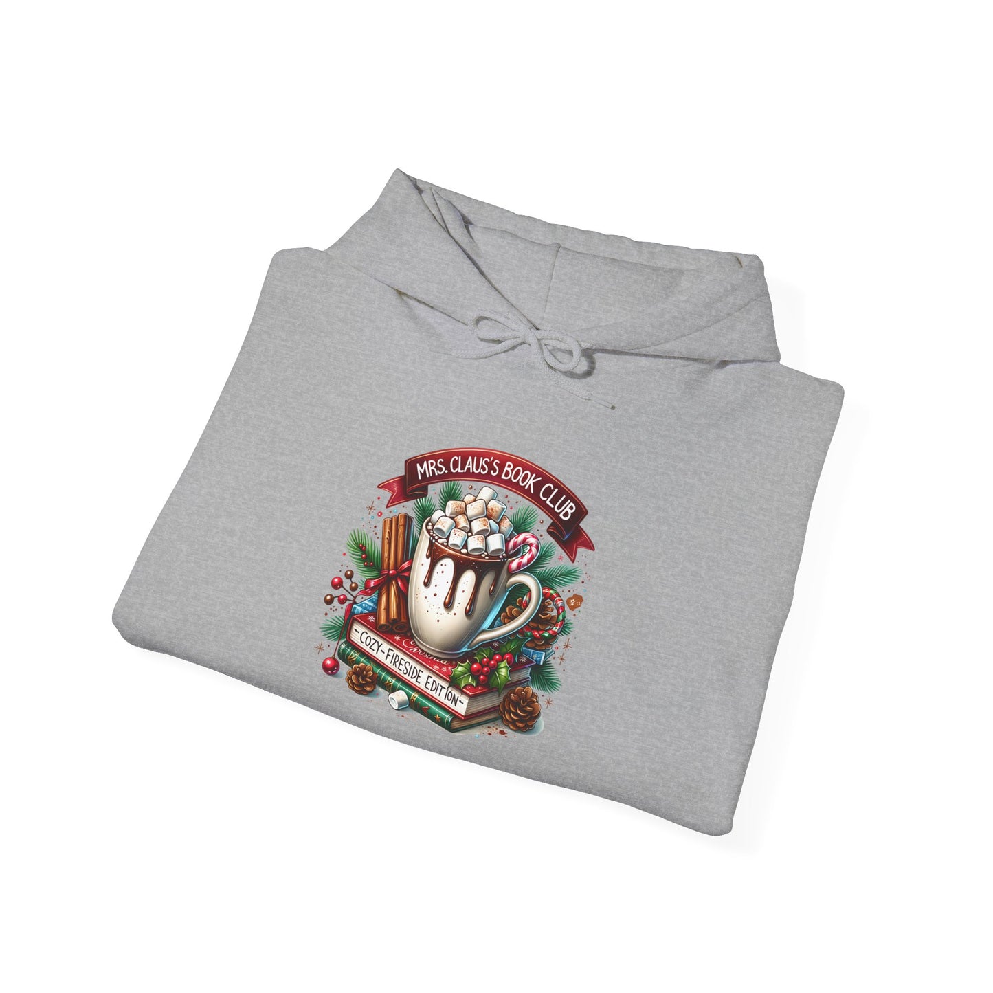 Mrs Claus Coffee Club Hoodie - Vintage Hot Cocoa & Candy Cane Holiday Sweatshirt