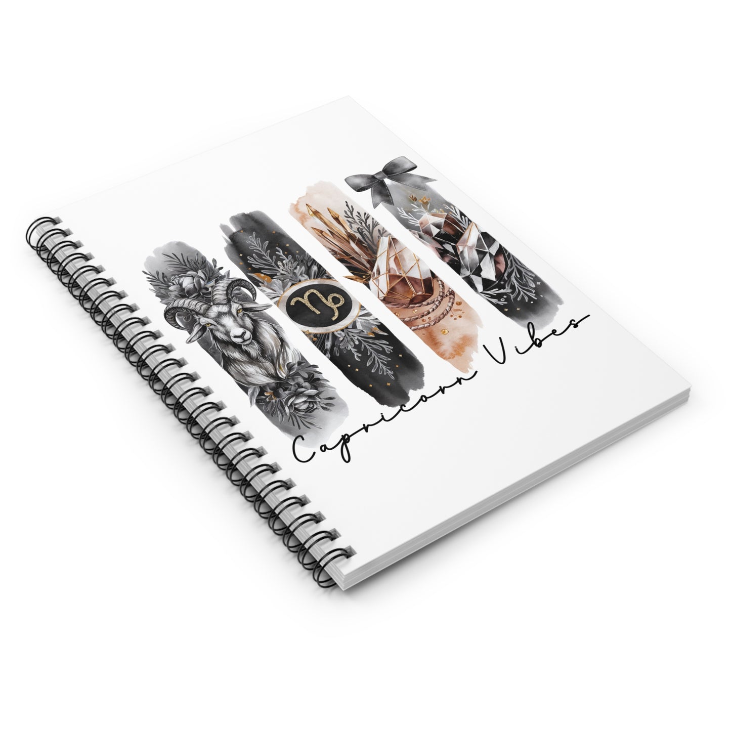 Capricorn Vibes Spiral Notebook - Ruled Line, Astrology Journal, Zodiac Gift, Cute Stationery, Personalized Notebook, Capricorn Design