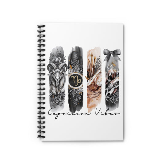 Capricorn Vibes Spiral Notebook - Ruled Line, Astrology Journal, Zodiac Gift, Cute Stationery, Personalized Notebook, Capricorn Design