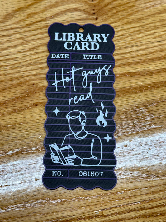 Hot Guys Read-Library Card Bookmarks