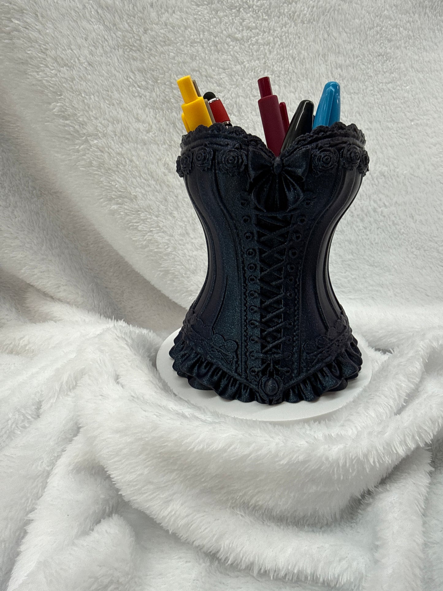 Gothic Corset Pen/Makeup Brushes/Vase