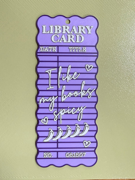 I Like My Books Spicy-Library Card Bookmarks