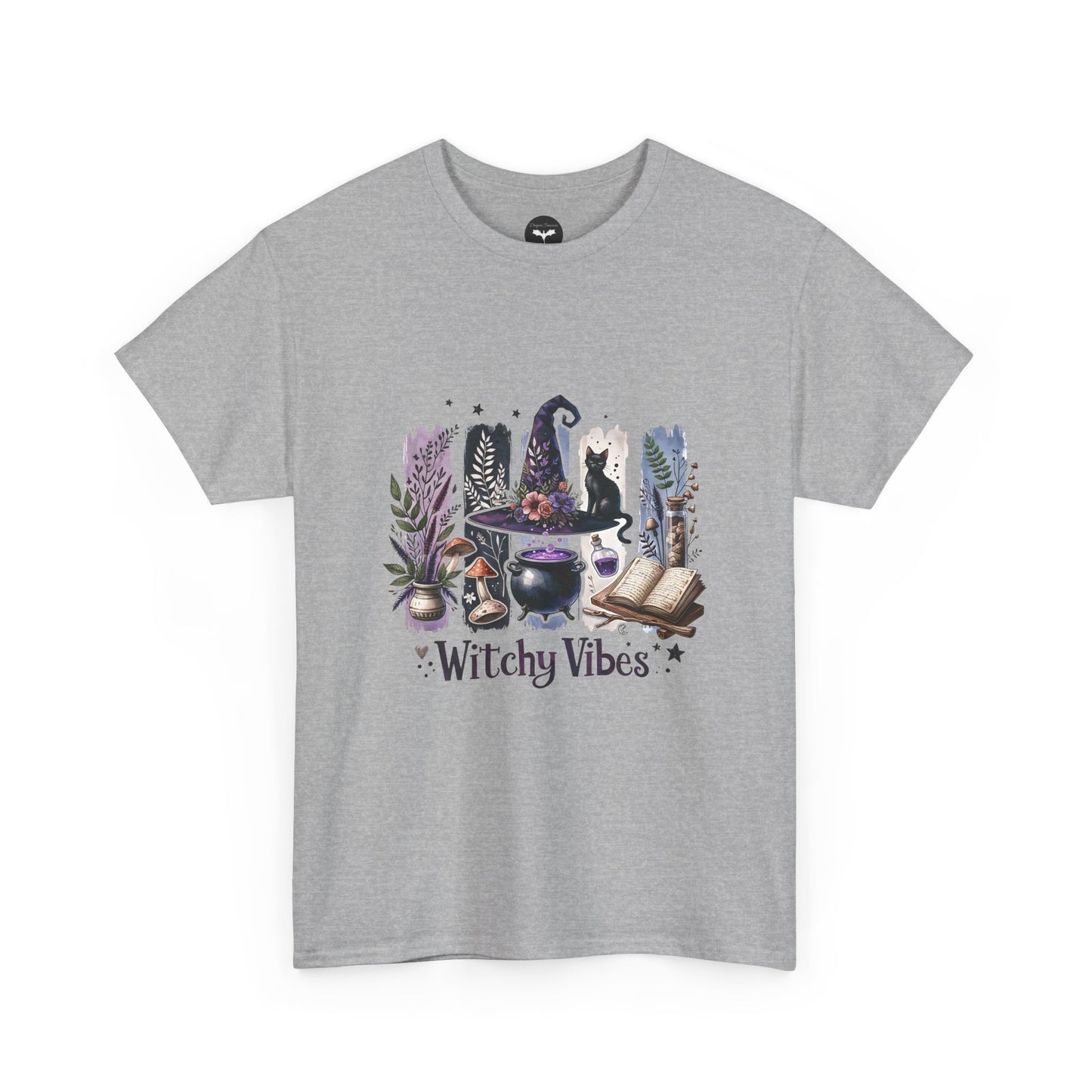 Witchy Vibes Tee, Unisex Cotton T-Shirt, Boho Style Top, Perfect for Halloween, Gift for Witches, Casual Wear