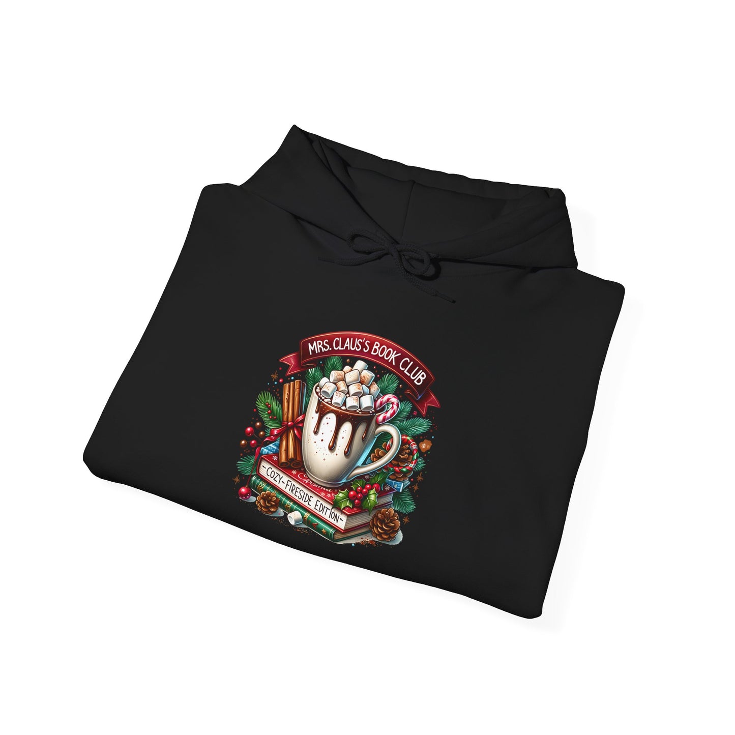 Mrs Claus Coffee Club Hoodie - Vintage Hot Cocoa & Candy Cane Holiday Sweatshirt