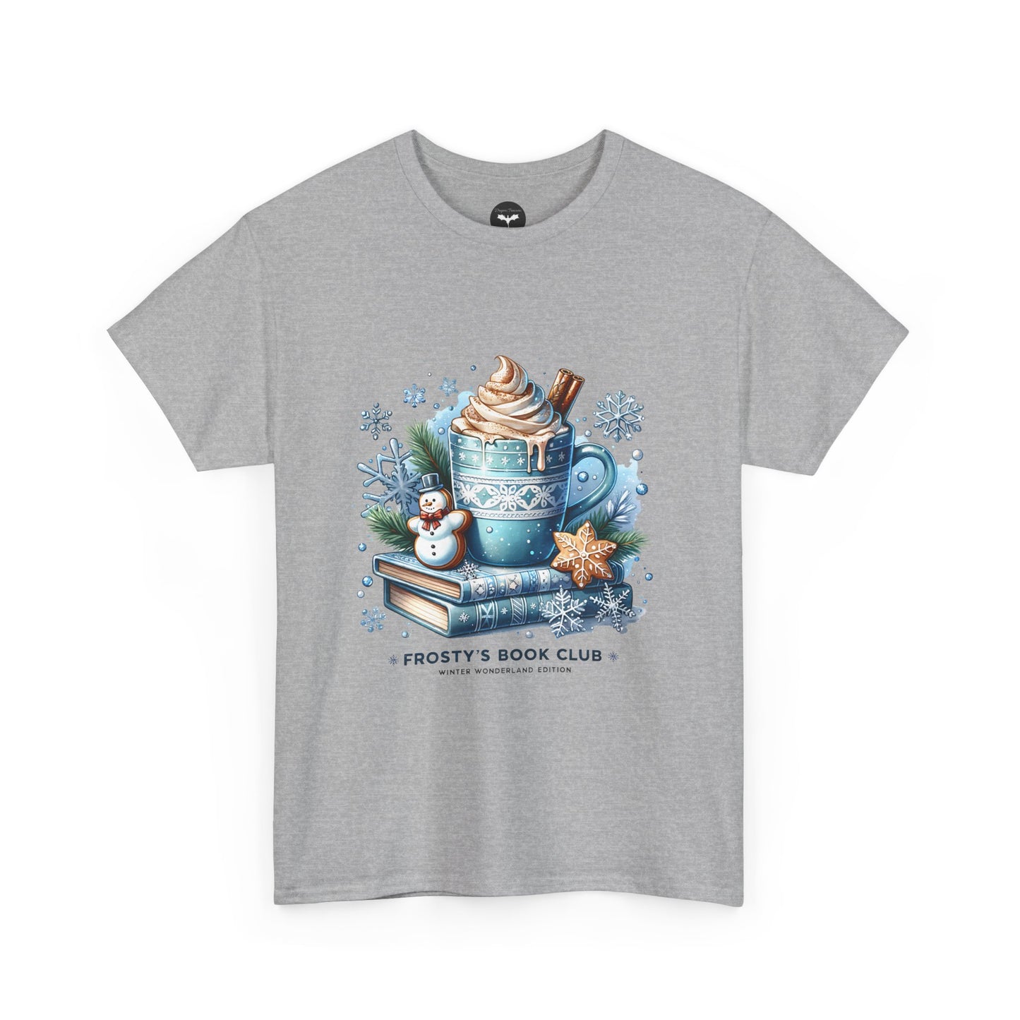 Frosty's Book Club T-Shirt — 'Frosty's Book Club' Hot Cocoa & Snowman Design