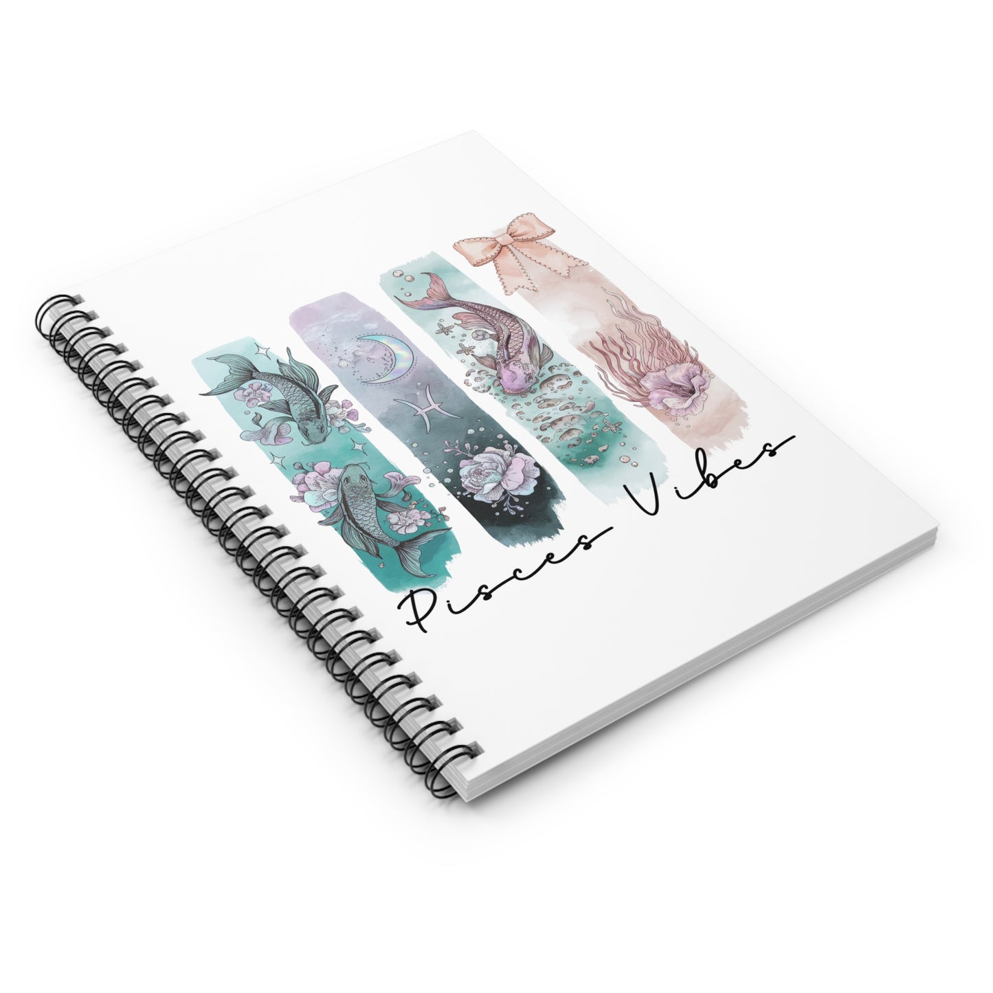 Pisces Vibes Spiral Notebook, Astrological Journal, Gift for Pisces, Cute Stationery, Personalized Notebook, Zodiac Decor