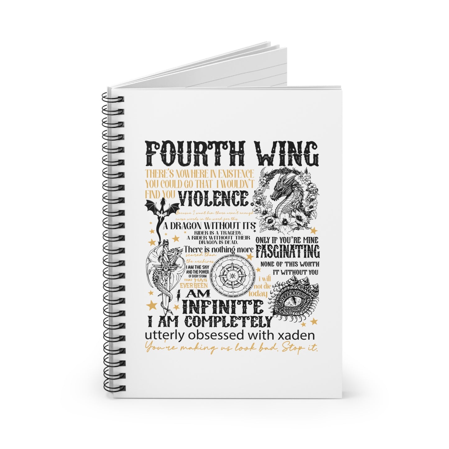 Fourth Wing Inspired Spiral Notebook