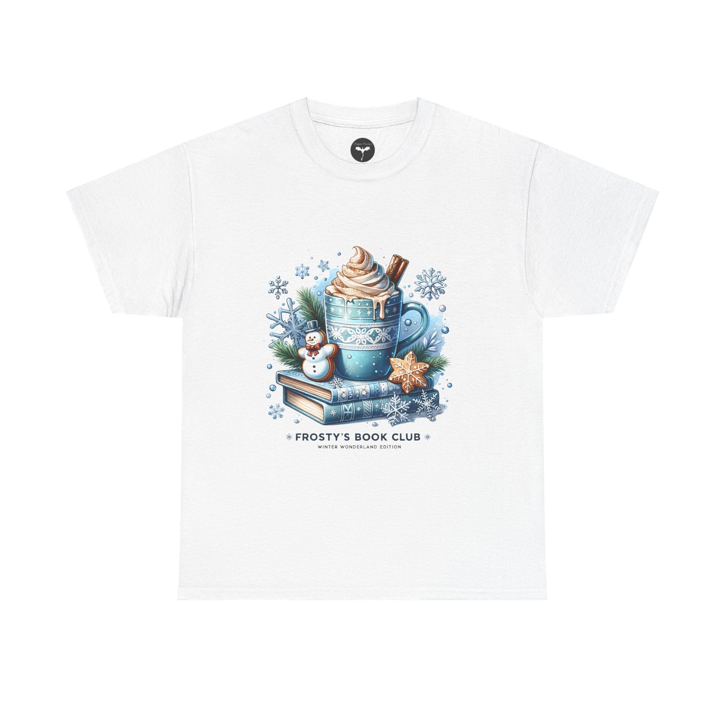 Frosty's Book Club T-Shirt — 'Frosty's Book Club' Hot Cocoa & Snowman Design