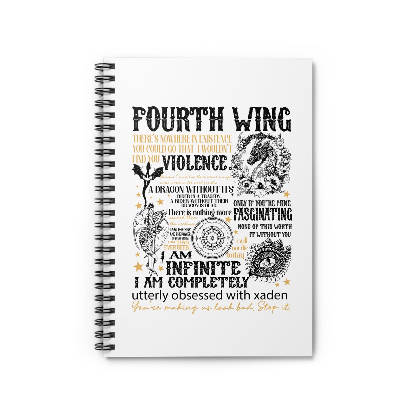 Fourth Wing Inspired Spiral Notebook
