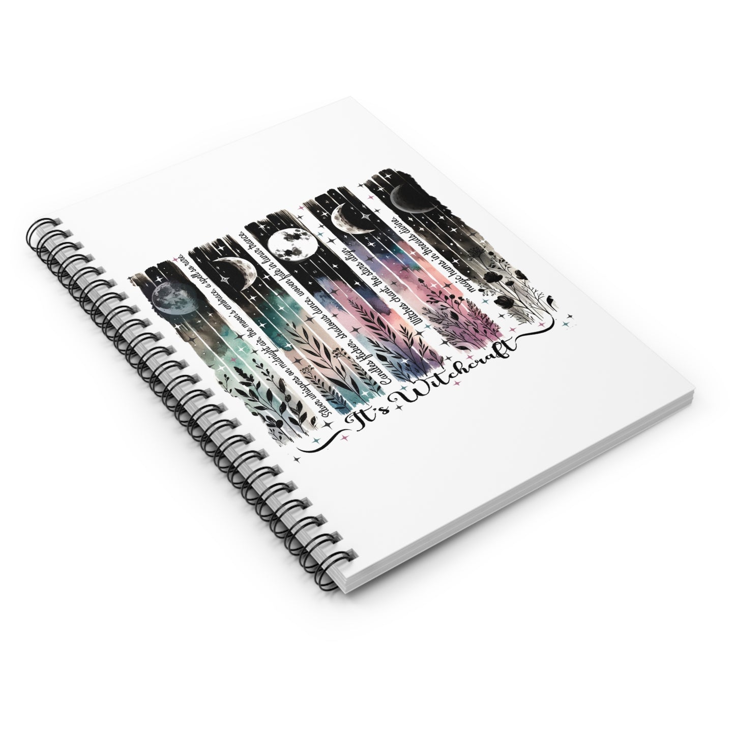 Celestial Spiral Notebook - It’s Witching Hour, Astral Journal, Moon Phase Diary, Creative Writing Pad, Gift for Artists, Magical Stationery