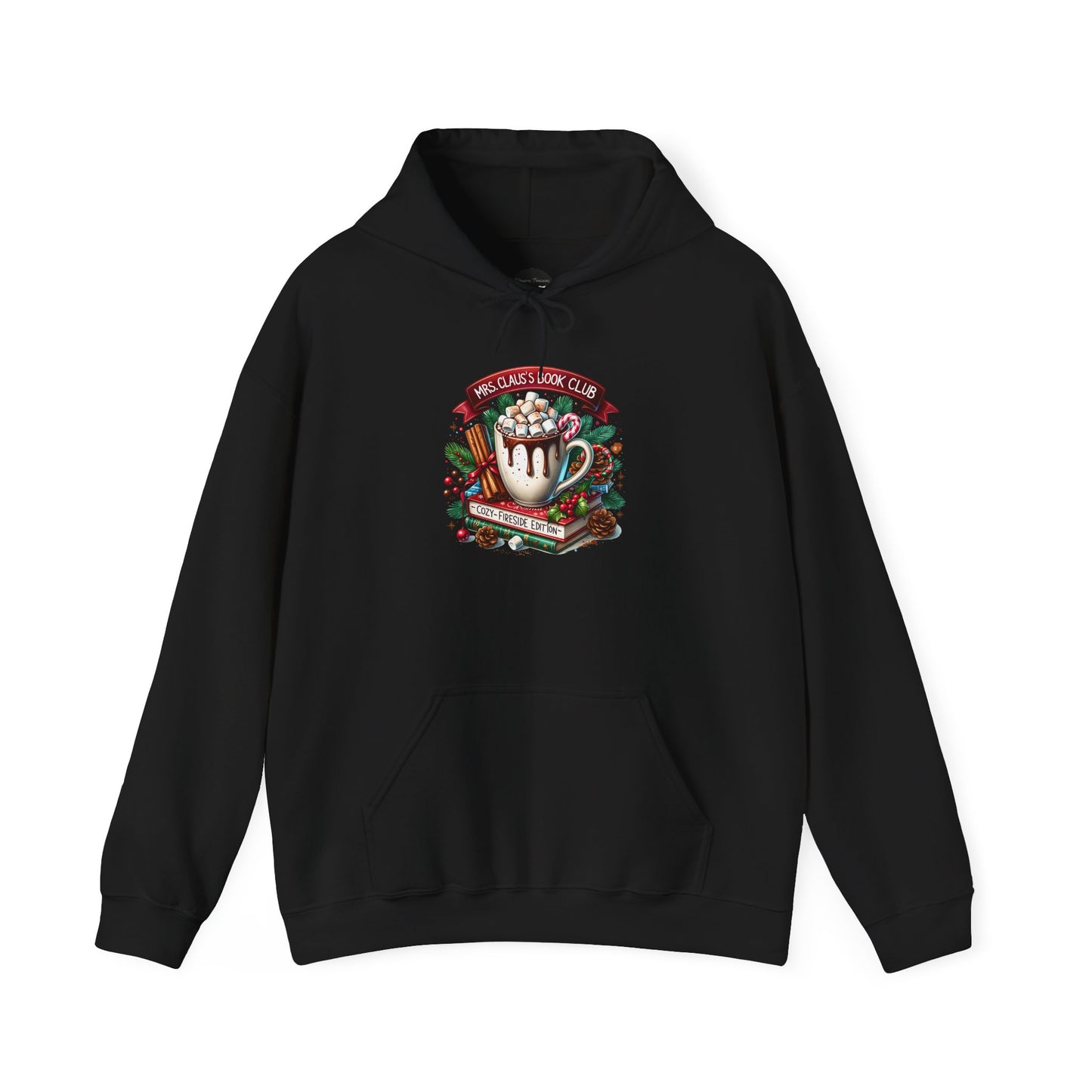 Mrs Claus Coffee Club Hoodie - Vintage Hot Cocoa & Candy Cane Holiday Sweatshirt