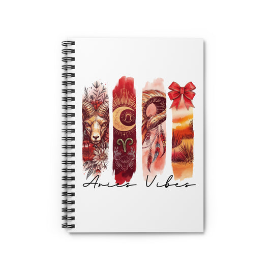 Aries Astrological Spiral Notebook