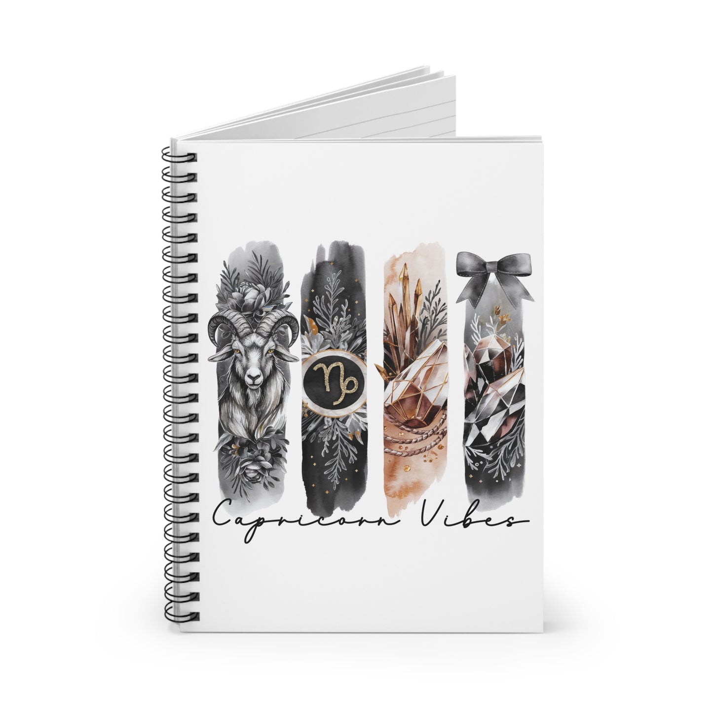 Capricorn Vibes Spiral Notebook - Ruled Line, Astrology Journal, Zodiac Gift, Cute Stationery, Personalized Notebook, Capricorn Design
