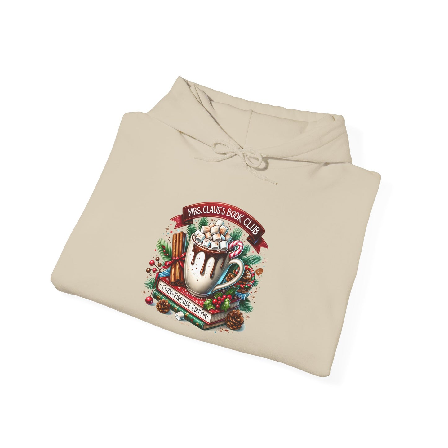 Mrs Claus Coffee Club Hoodie - Vintage Hot Cocoa & Candy Cane Holiday Sweatshirt