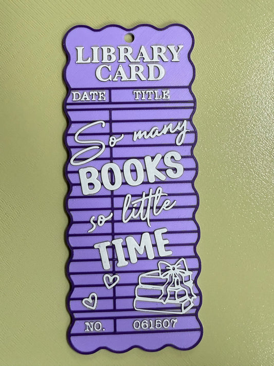 So Many Books-Library Card Bookmarks