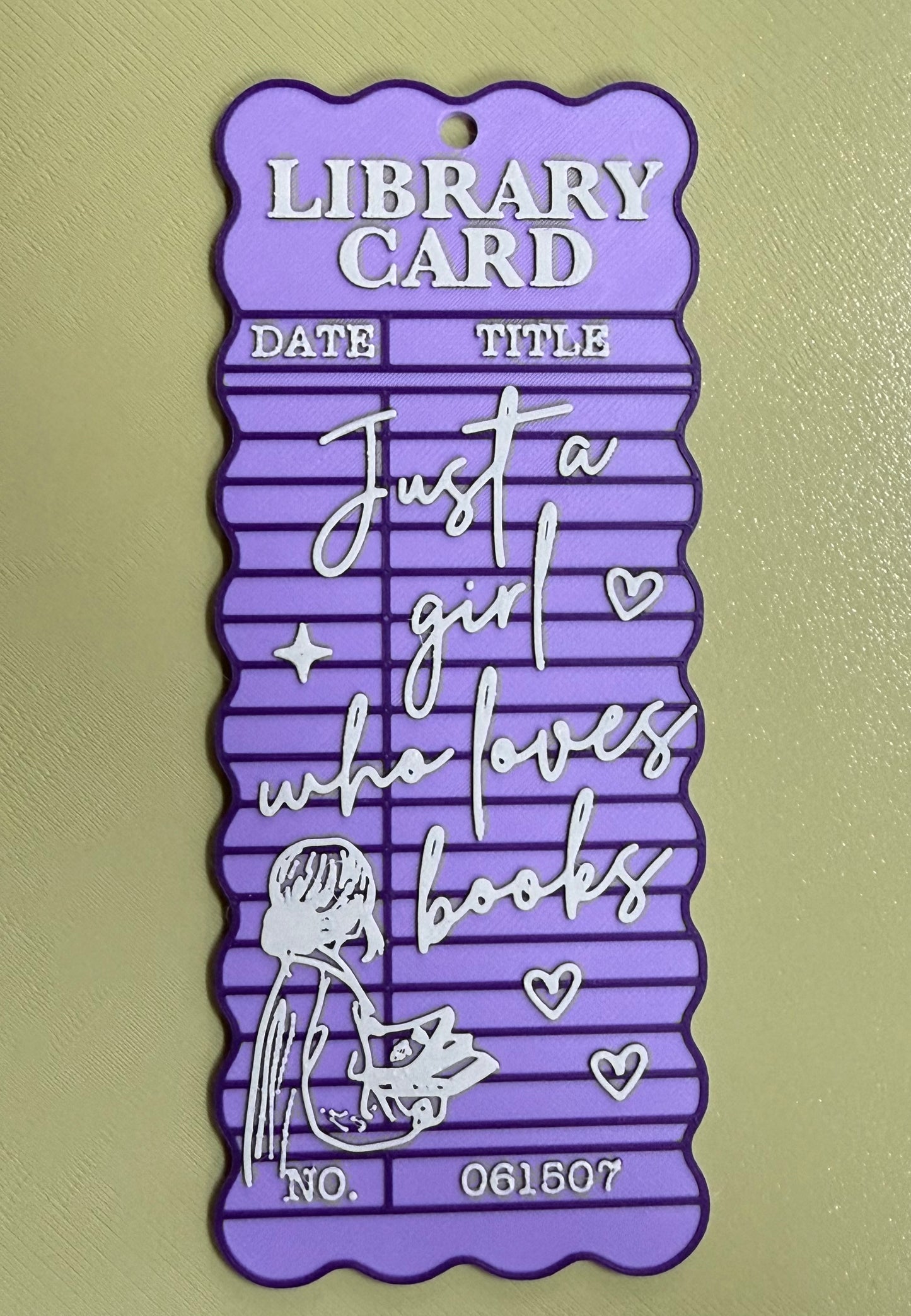 Just a Girl-Library Card Bookmarks