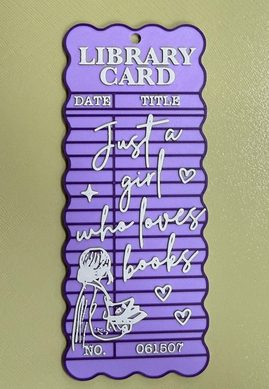 Just a Girl-Library Card Bookmarks
