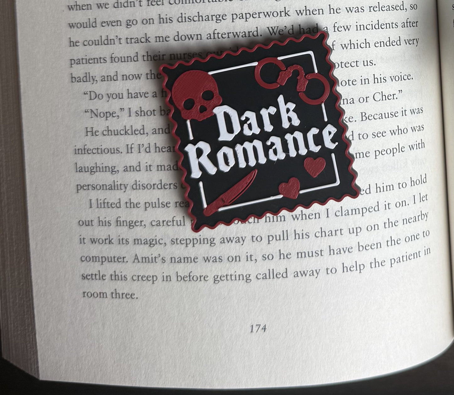 Dark Romance Square Pin or Popsocket