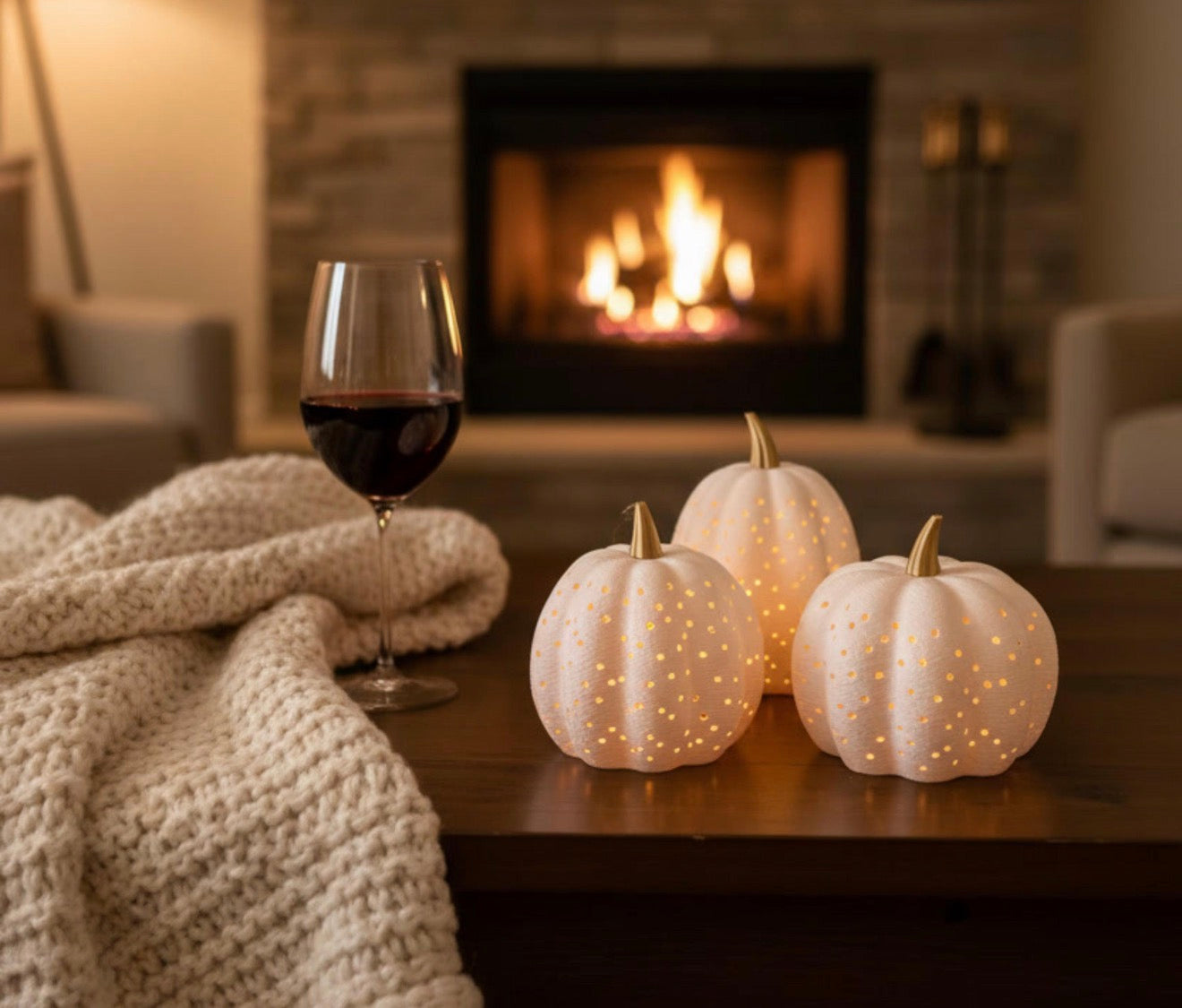 Magical Glow Pumpkin Tea light Holders Set of 3