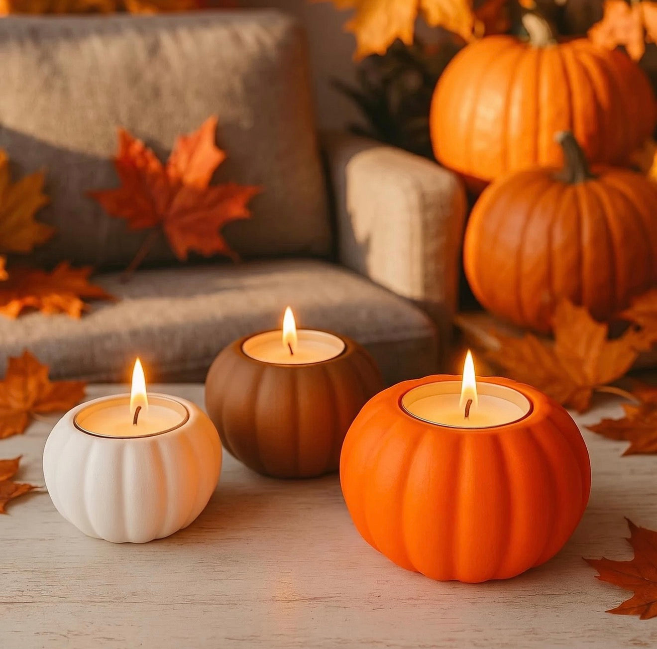 Pumpkin Tea light Holder Set of 3