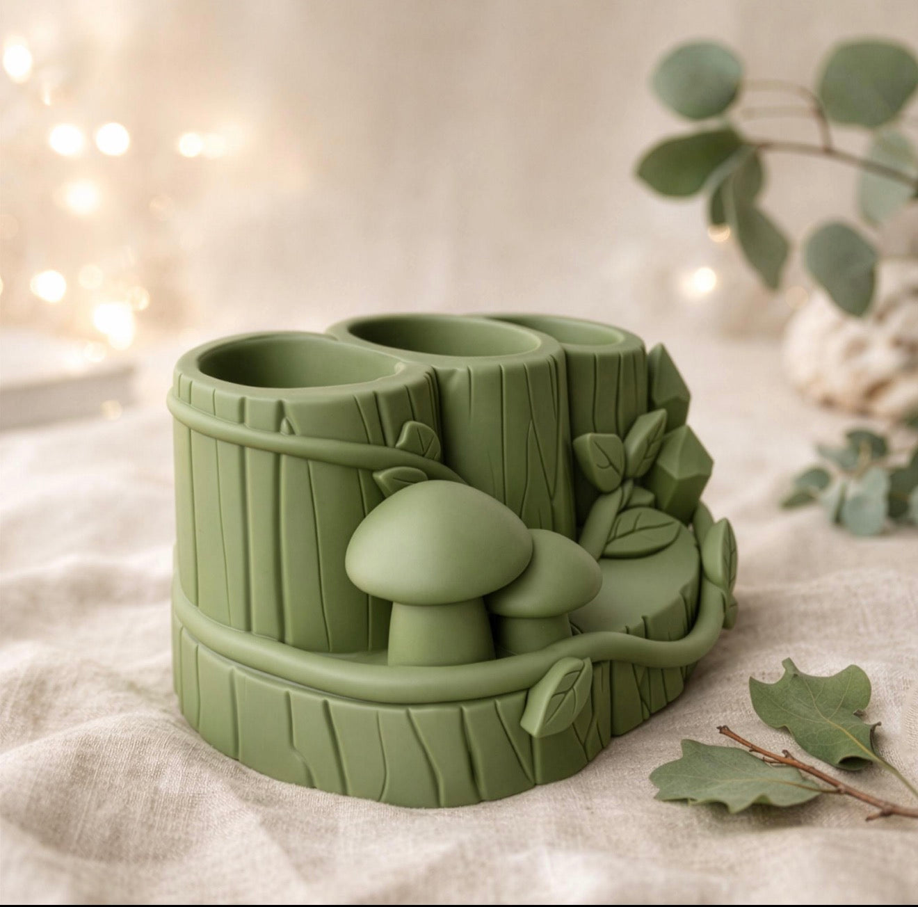 Mushroom Pen Holder-Three Slot
