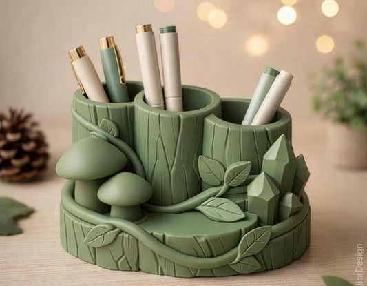 Mushroom Pen Holder-Three Slot