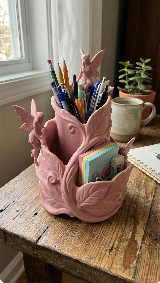 Tall Fairy Pen/Makeup Brushes Holder