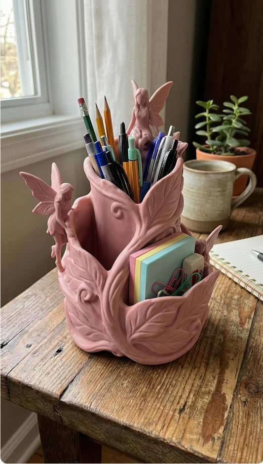 Tall Fairy Pen/Makeup Brushes Holder