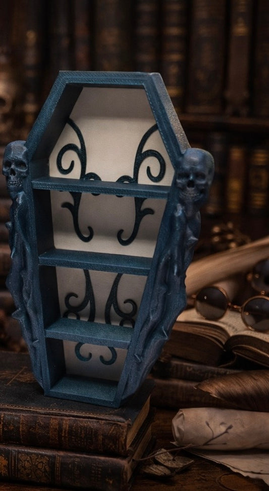 Coffin w/Curls Mini Book Shelves