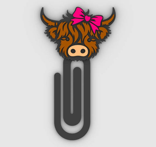 Highland Cow w/Bow Clipmark