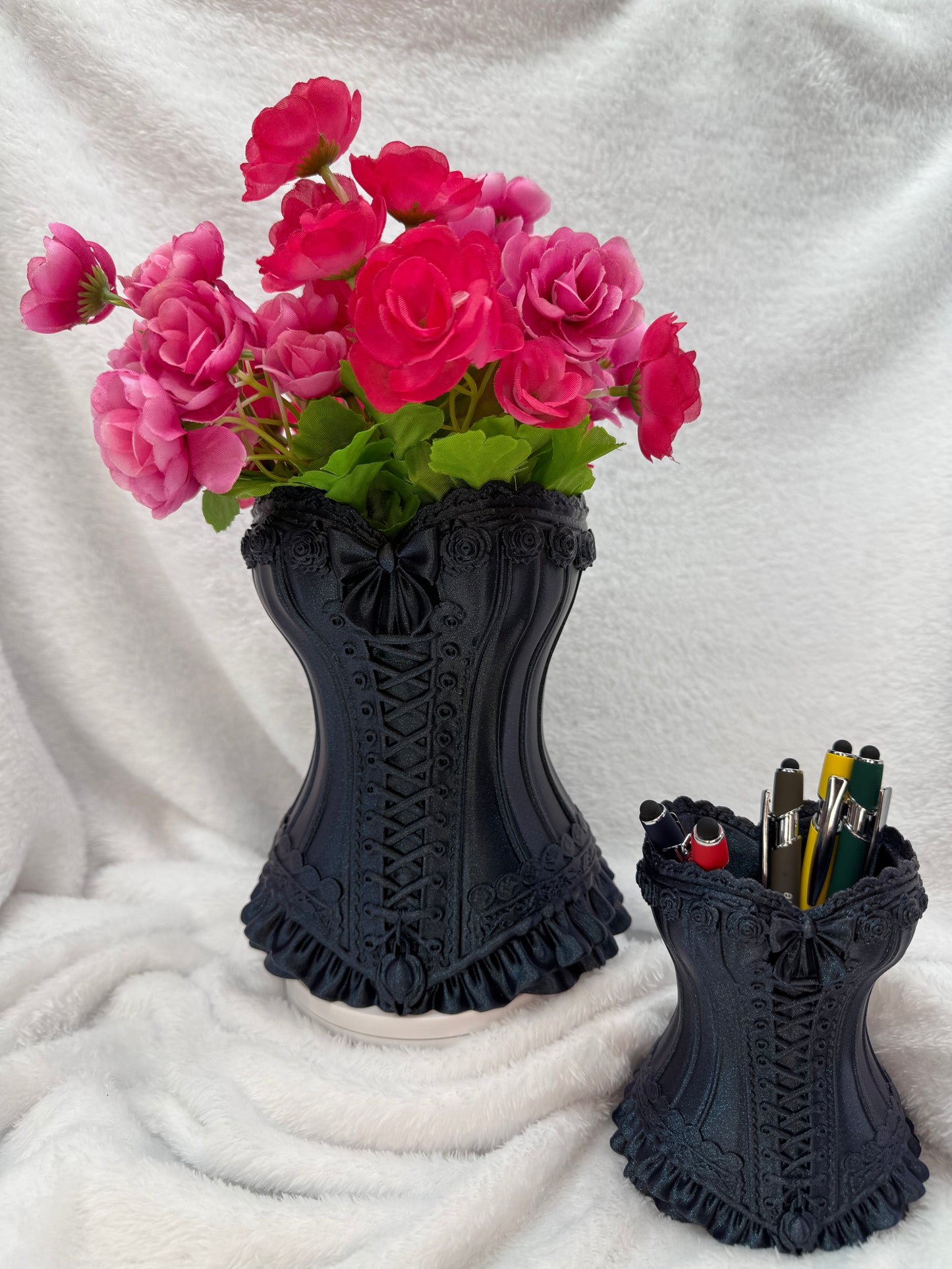 Gothic Corset Pen/Makeup Brushes/Vase
