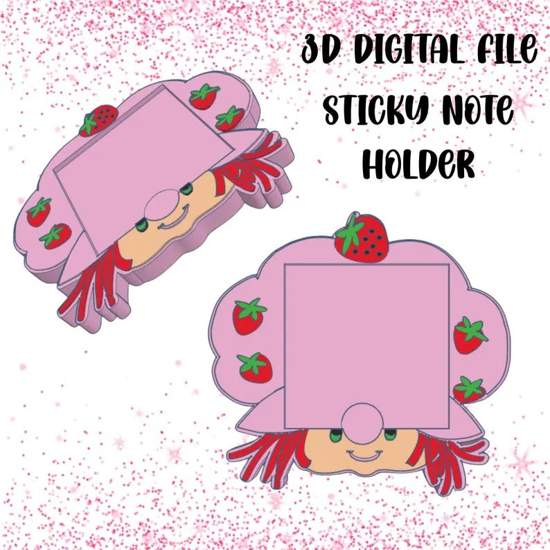 Strawberry Girl Sticky Note Holder